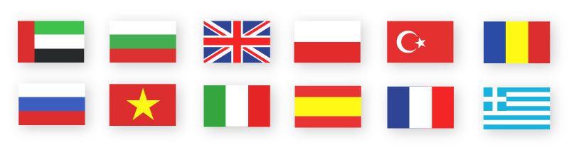 Flaggen verschiedene Sprachen